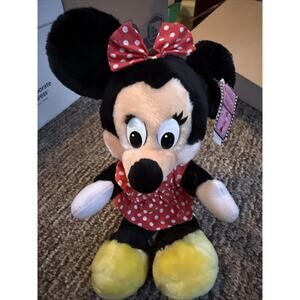 Vintage80s MINNIE MOUSE 13" Plush Doll Stuffed Toy Disneyland Walt Disney World